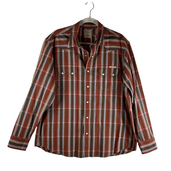 Lucky Brand Shirt Mens XL Multicolor Striped Cotton Pearl Snap Button-Up 8188 - Picture 1 of 8